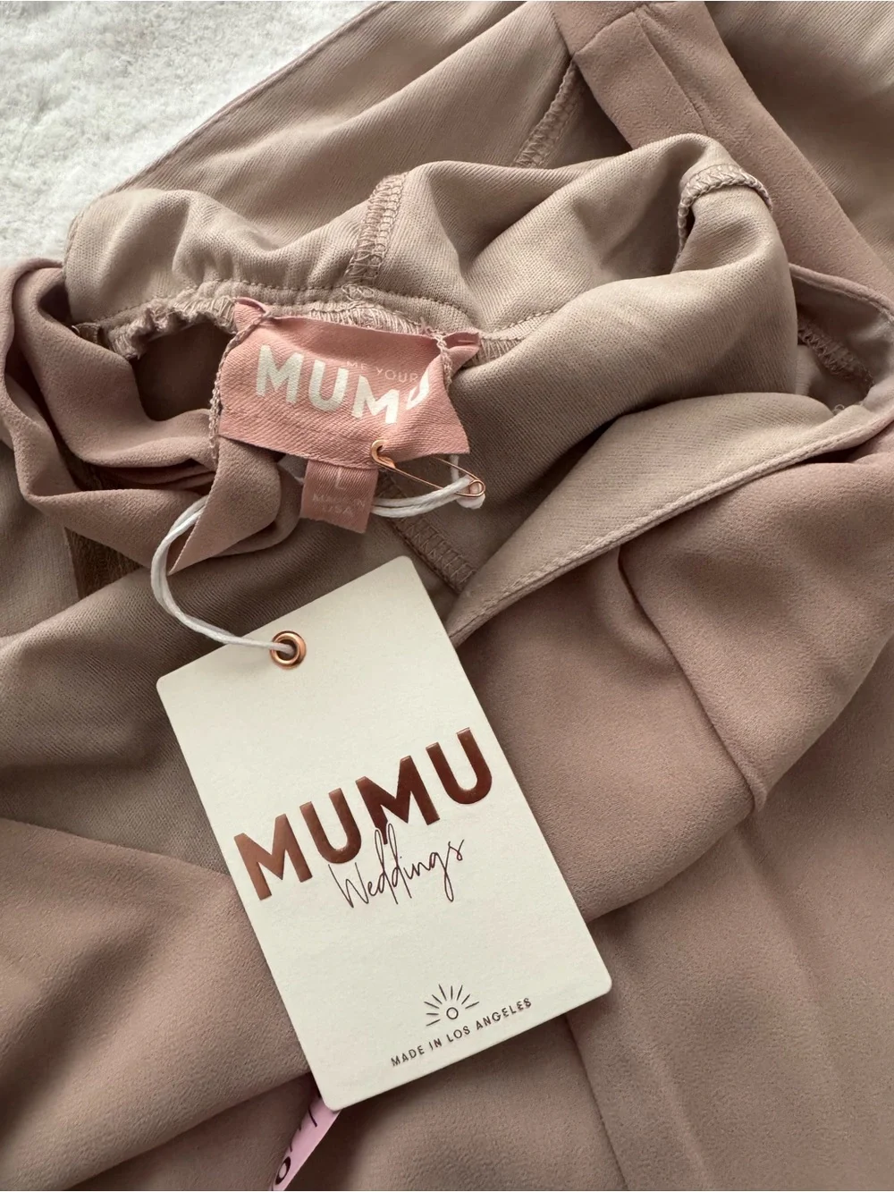 Show Me Your Mumu Jenn Maxi Dress Soft Beige Tan Wedding Bridesmaid Gown NWT